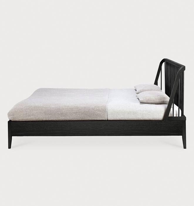 Spindle Oak Black Bed by Ethnicraft