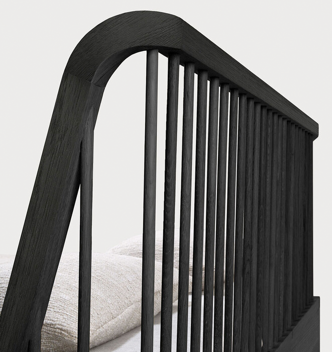 Spindle Oak Black Bed by Ethnicraft