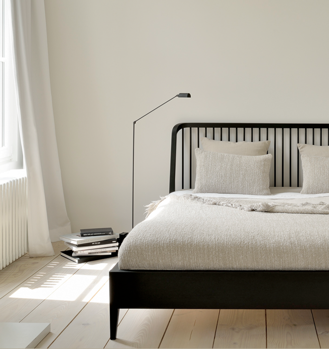 Spindle Oak Black Bed by Ethnicraft