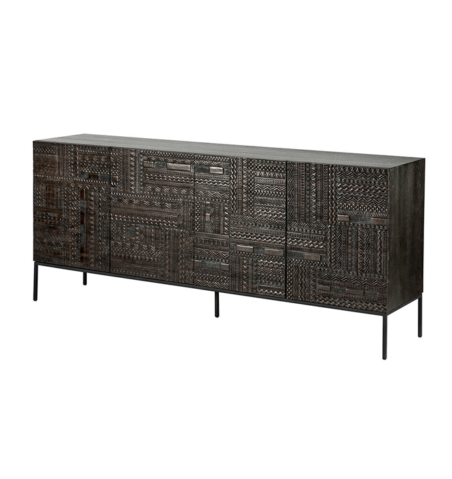 Ethnicraft Teak Tabwa Black Sideboard