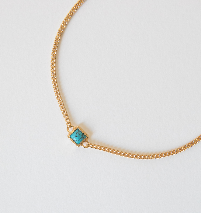 Curb Link Turquoise Bracelet