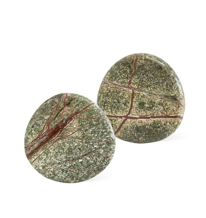 Black Blaze Stone Coaster Set - Rainforest Green