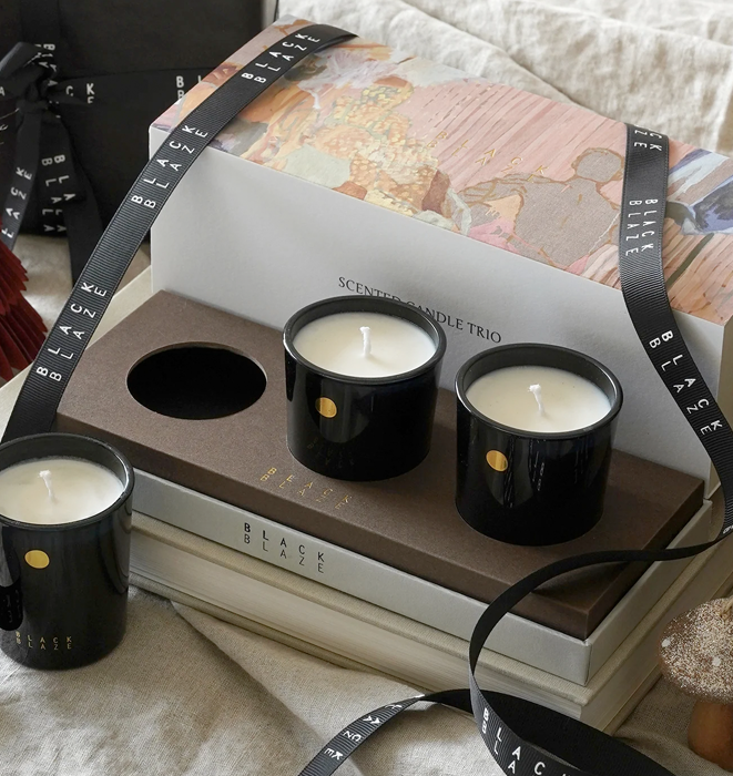 Black Blaze Scented Candle Trio - Collectors Set