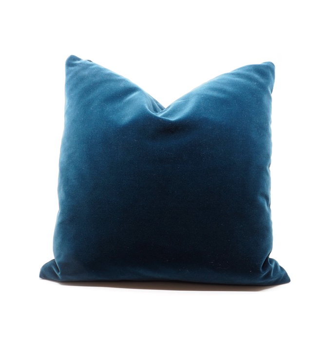 Duke Blue Cotton Velvet Cushion