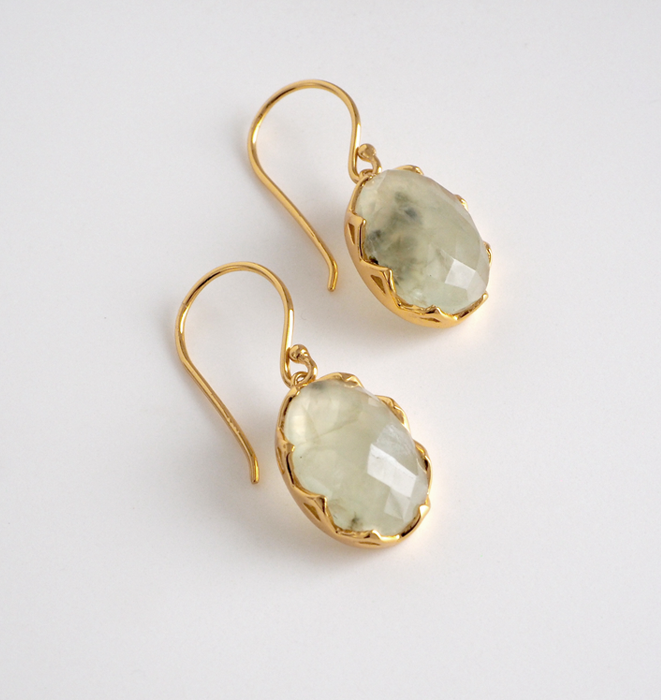 Banksia Gold Earring - Prehnite