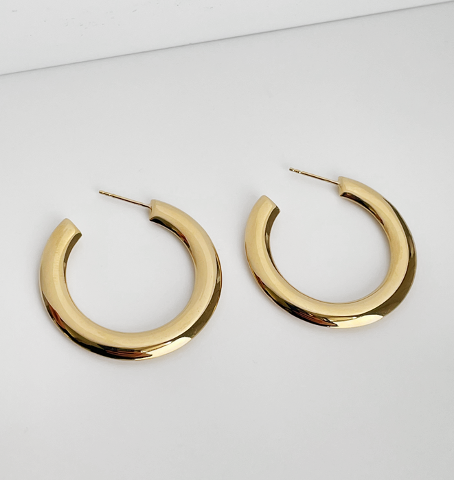 Gold flat hoops Clearance