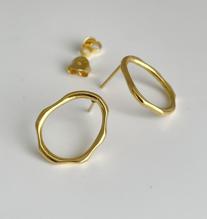 Open Link Gold Earrings