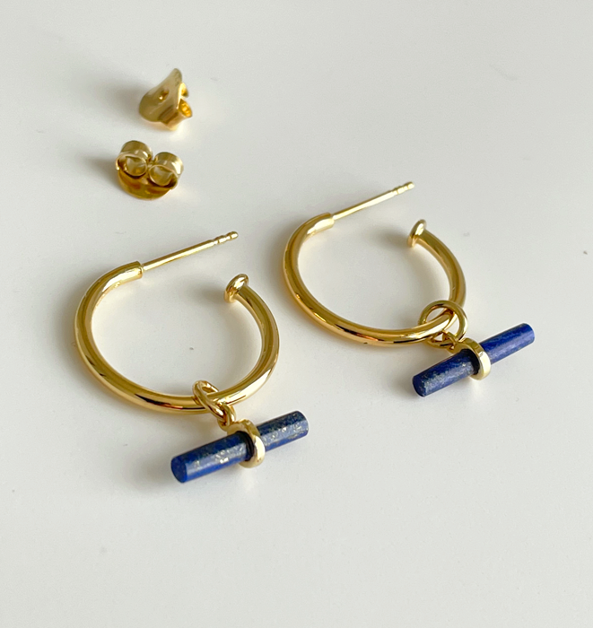 Stilla Gold Earrings - Lapis