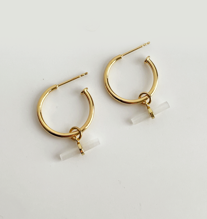 Stilla Gold Earrings - Moonstone