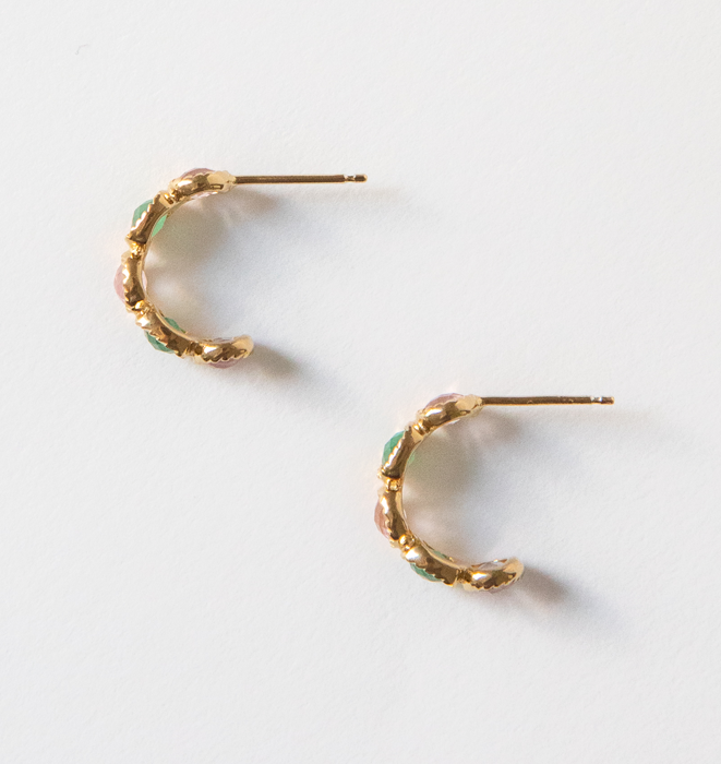 Green Mix Hoop Earrings