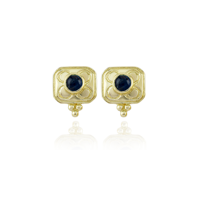 Sapphire Square Stud Earrings