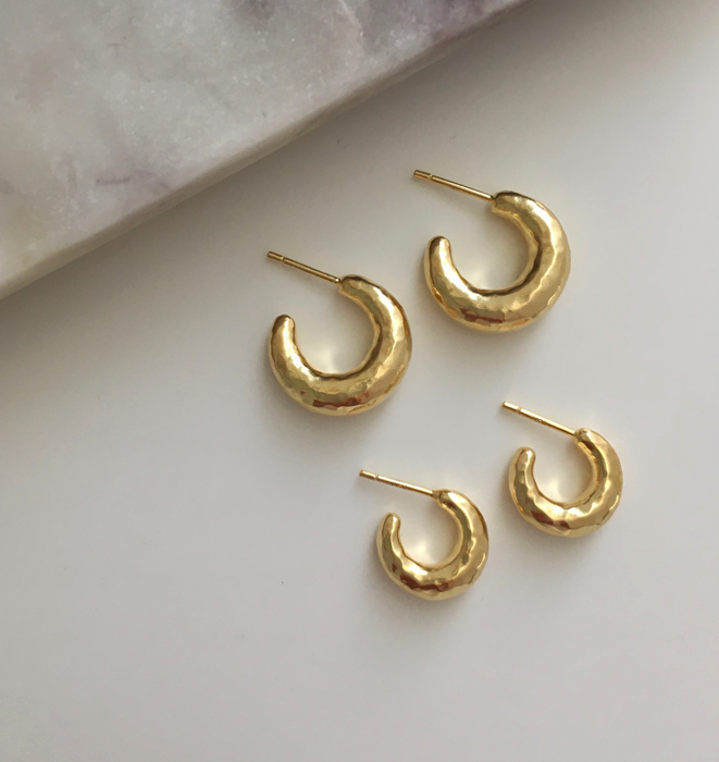 Planished Cuff Hoops - Small
