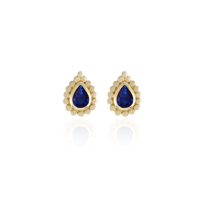 Sapphire Pear Stud Earrings