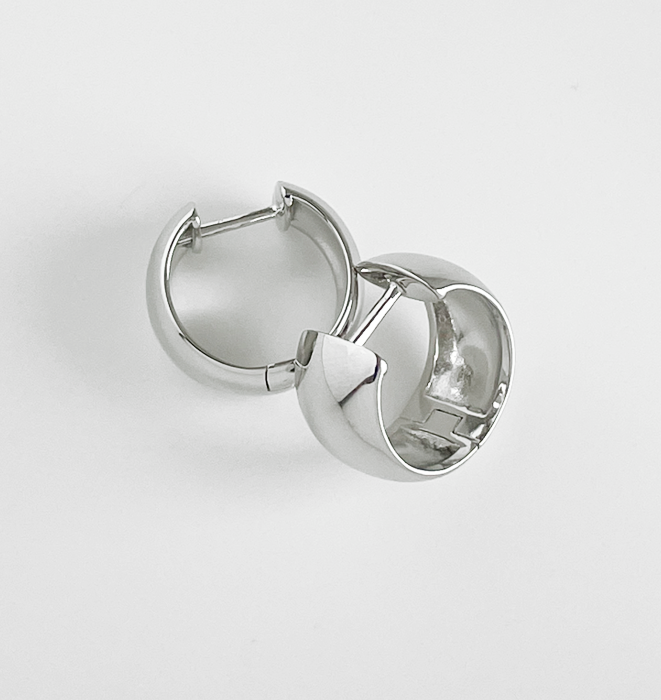 Wide Huggie Silver Earrings by Kartique