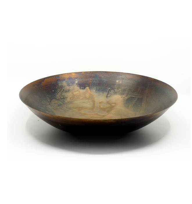 Large Burnished Metal Bowl