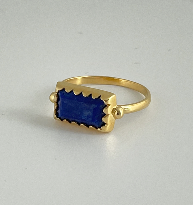 Cleo Gold Ring - Lapis