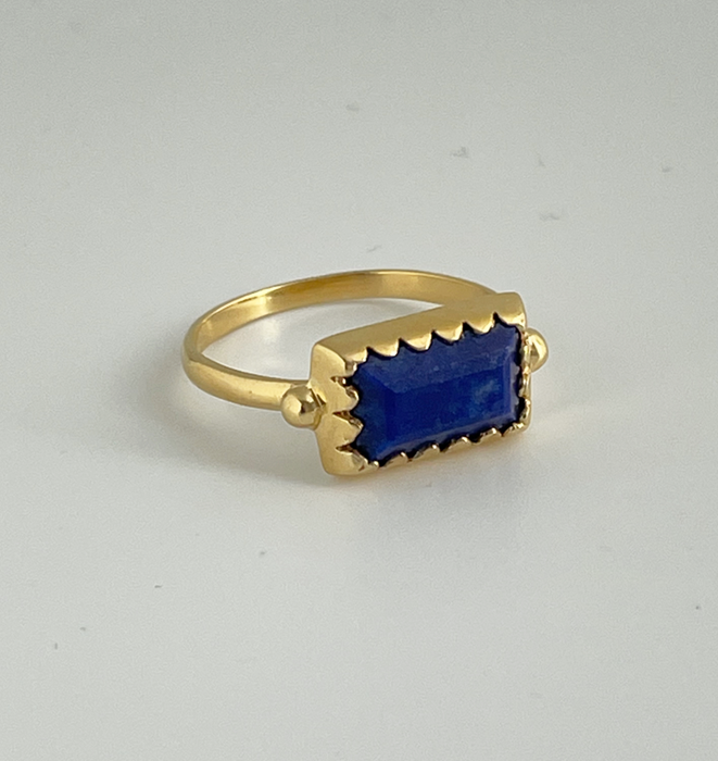 Cleo Gold Ring - Lapis