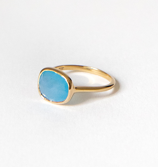 Pebble Blue Stacker Ring