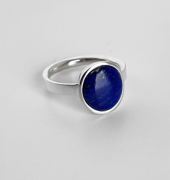 Lapis Oval Silver Ring