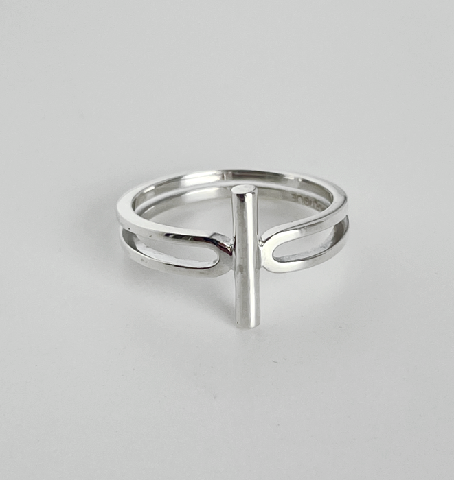 Double Bar Silver Ring