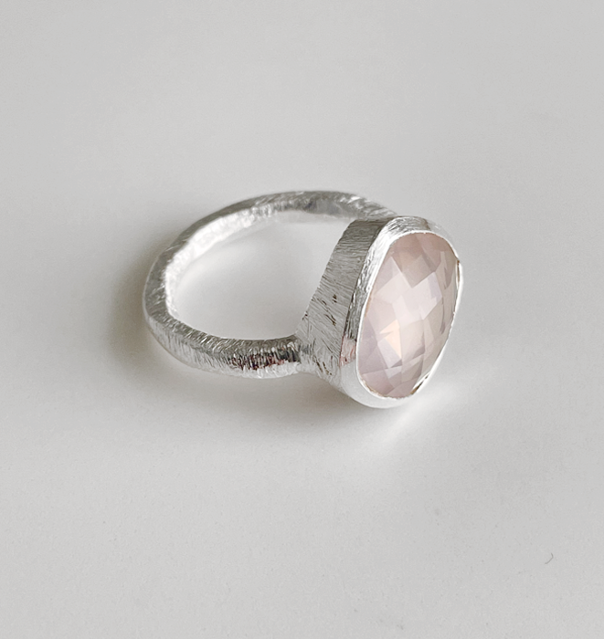 Meraki Silver Ring - Rose Quartz