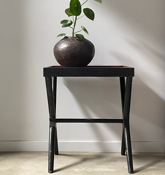 Vintage Black Cross Bar Table