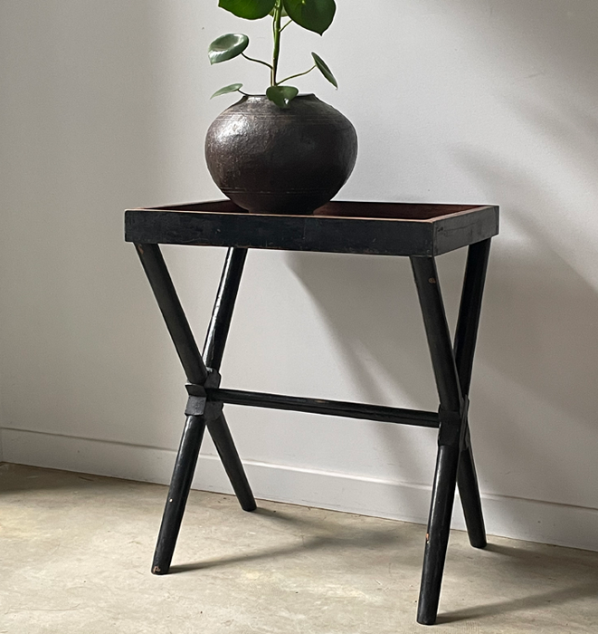 Vintage Black Cross Bar Table