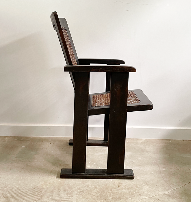 Vintage Theatre Black Rattan Chair
