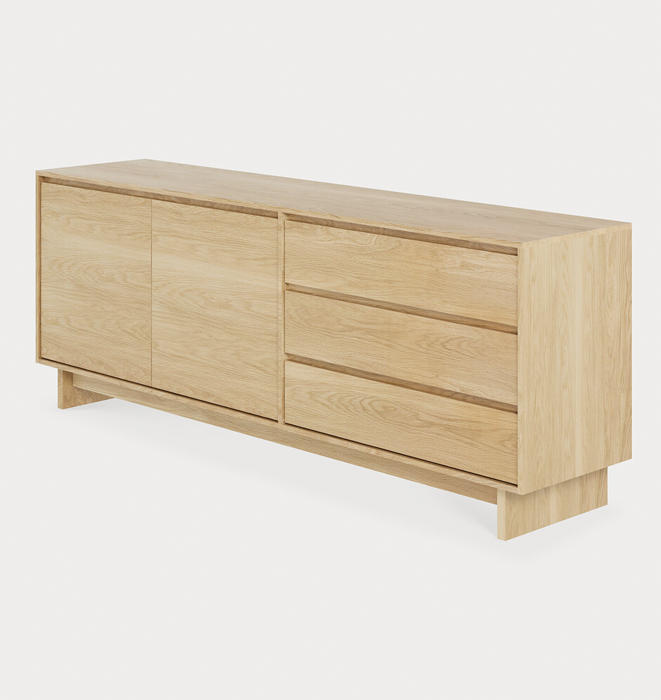 Ethnicraft Oak Wave Sideboard -  2 Doors 3 Drawers